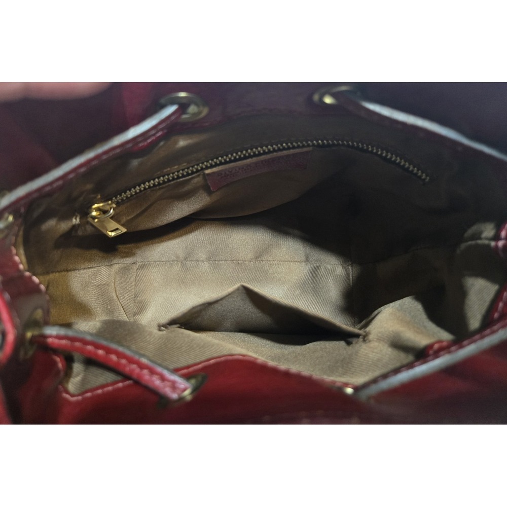 Divina Firenze Giada Red Leather Handbag Purse Medium Zip Pockets‎ Adj Straps - Picture 8 of 12